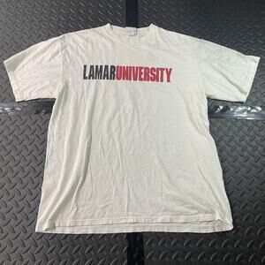 Lamar Cardinals Shirt Mens XL White Red NCAA College Graphic Tee T-Shirt Cotton